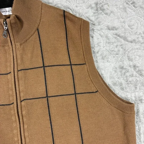 Cyprus Links 90s Golf Sweater Vest XL Chocolate Brown Fisherman Grandpa Indie - Picture 2 of 8